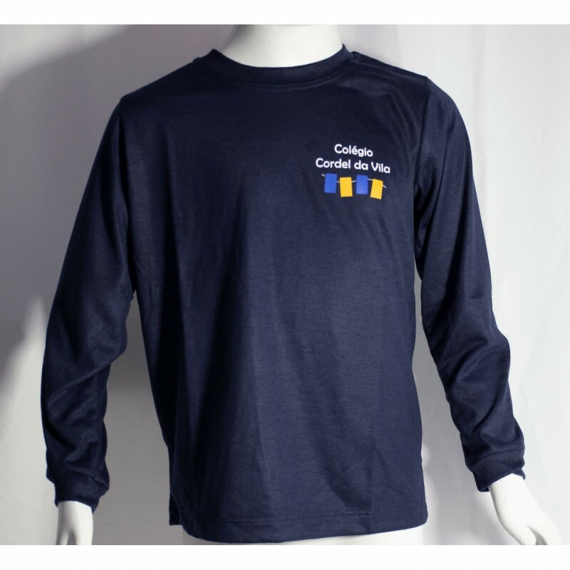 [12030] Camiseta azul de malha manga longa tam. 10 - BP