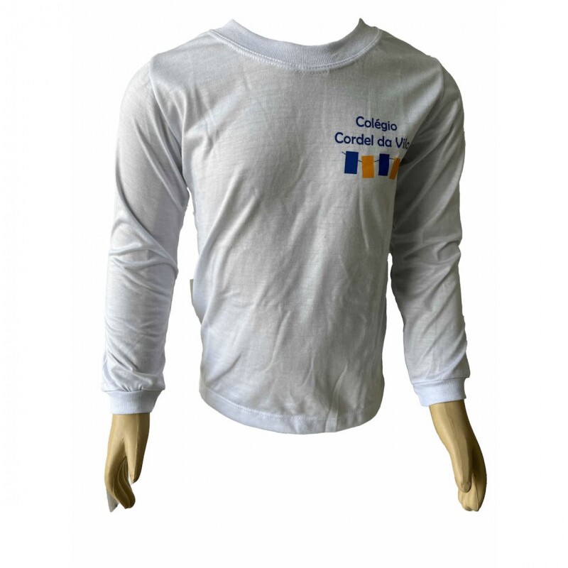 Camiseta branca de  malha manga longa tam. 2 - Co