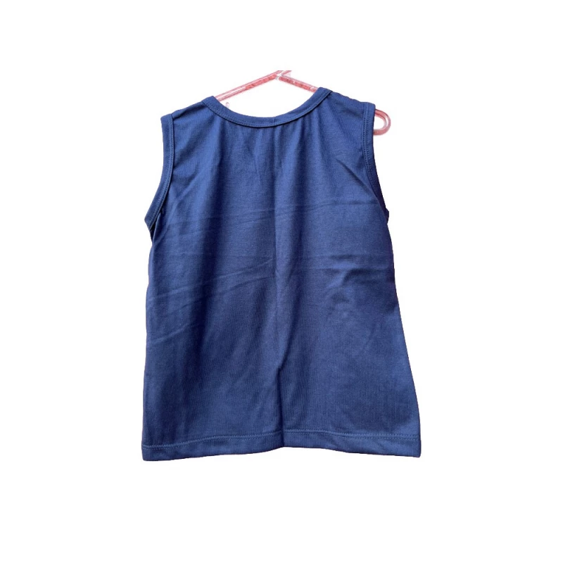 [12056] Camiseta regata azul marinho de malha tam. 2 - BP