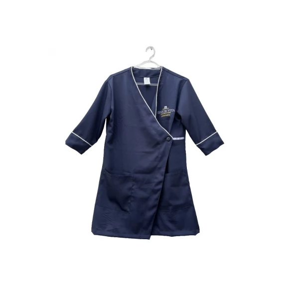 [74518] Jaleco em two way  equipe feminino sem manga tam. M
