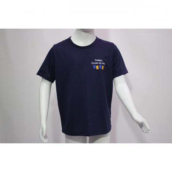 [6814] Camiseta azul de malha manga curta tam. 1 - Co