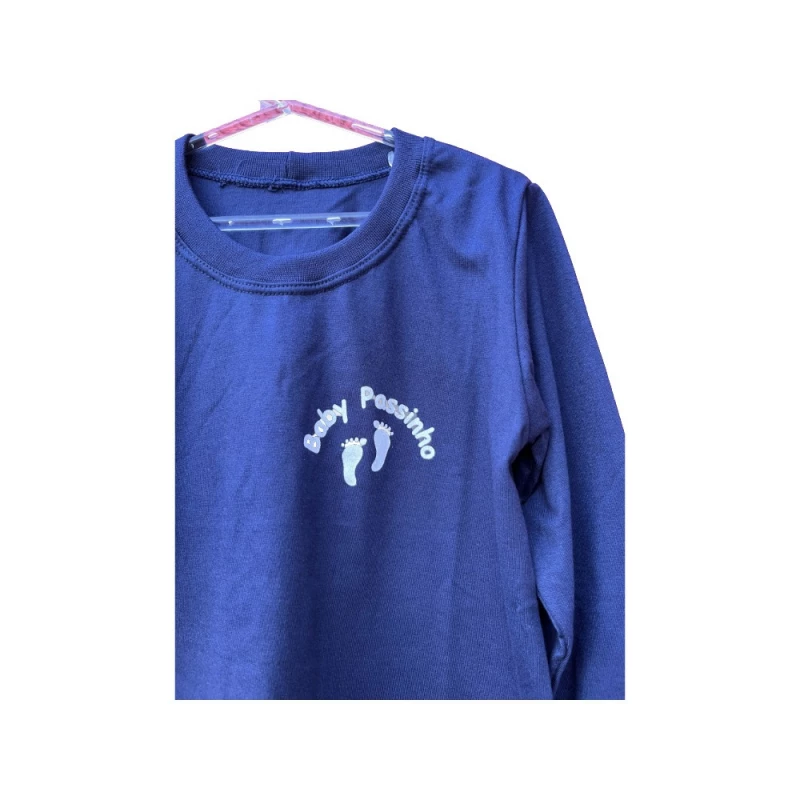 [12026 Series] Camiseta azul de malha manga longa - BP