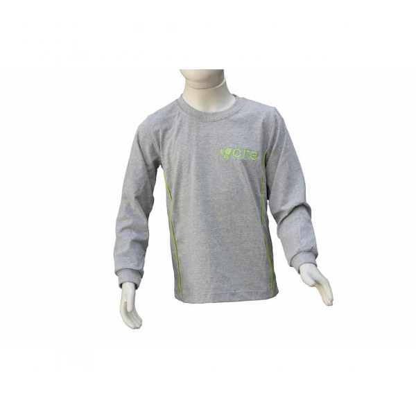 [11233] Camiseta de malha cinza mescla m. l. tam. 12 - CRE